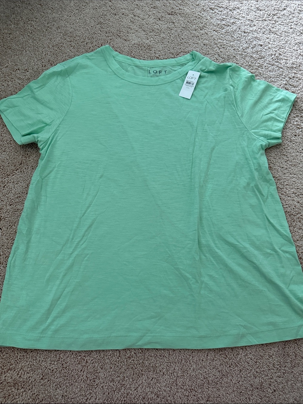 LOFT | Light Green Solid Everyday Crewneck Short Sleeve Tee Shirt